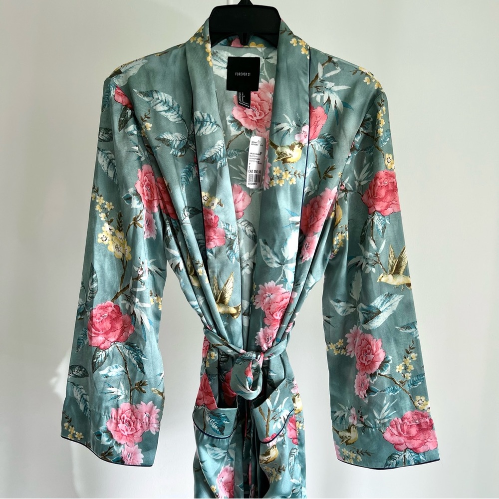 Floral Satin Robe
